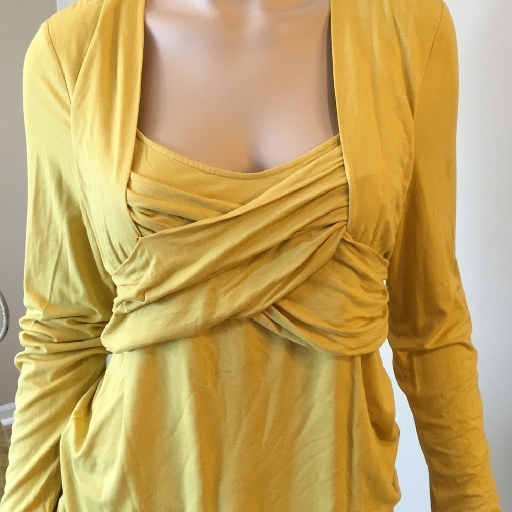 Bcbgmaxazria Yellow Long Sleeve Top. P/A869/6